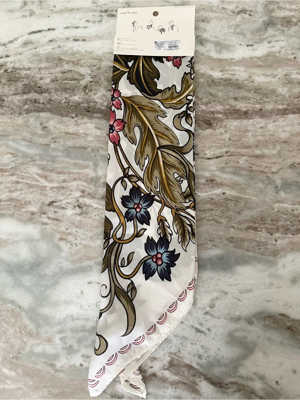 Floral Satin Oversized Square Bandana Scarf - A New Day